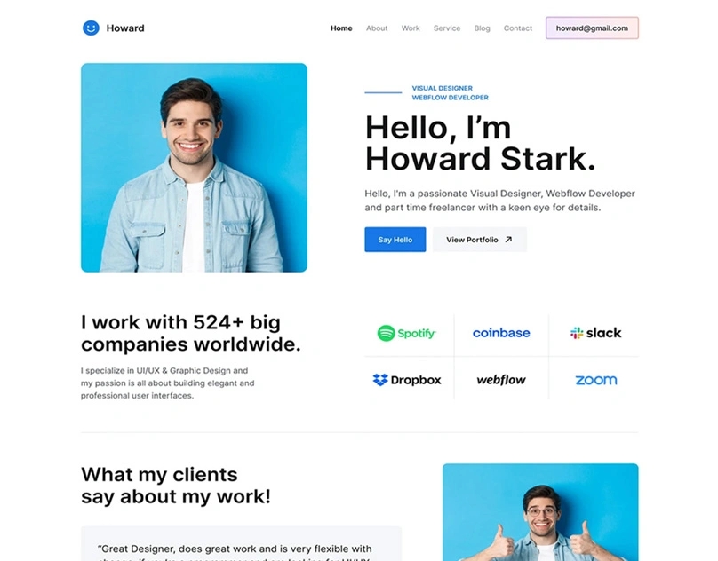 Howard Landing page
